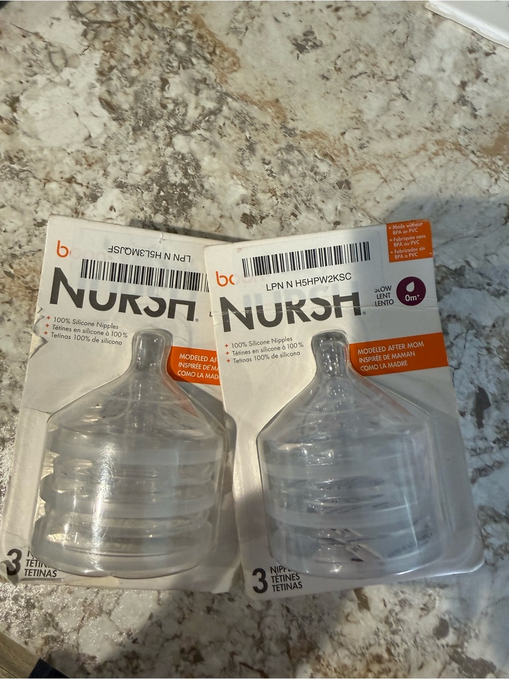 Silicone Baby Bottle Nipples - Clear (3 Pack)